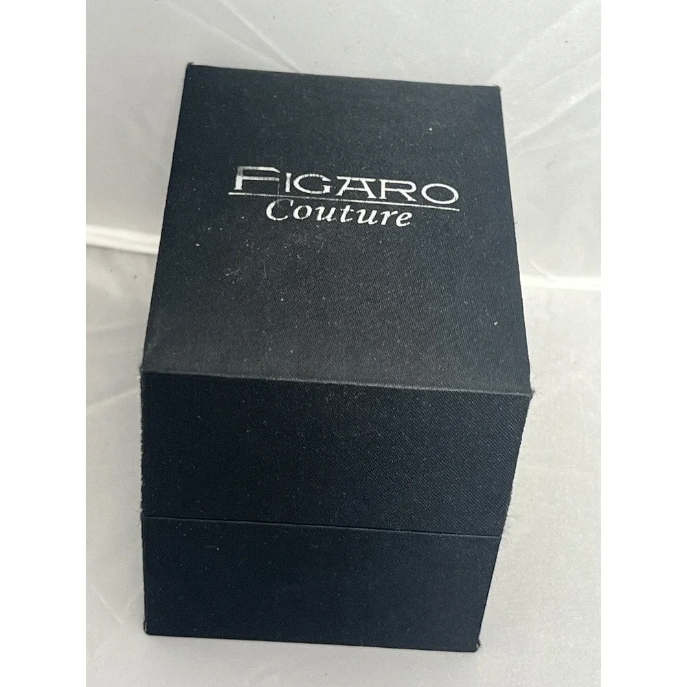 FIGARO Couture Women's Gold Tone Crystal Cuff‎ Bangle Wristwatch Untested w/ Box